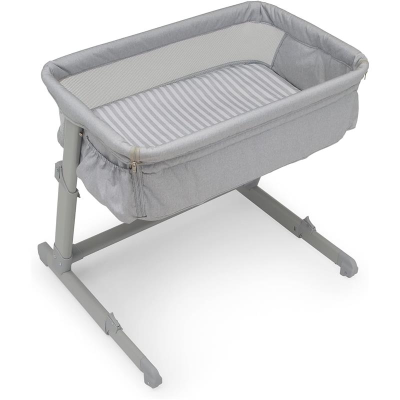 Delta - Whisper Bedside Bassinet, Grey Stripes  Image 6