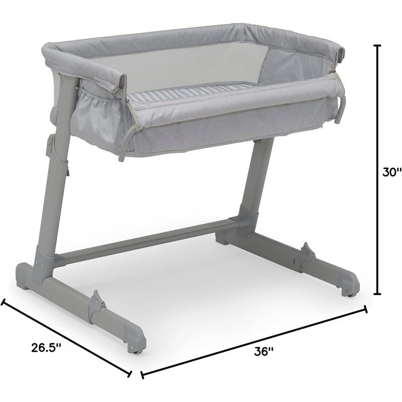 Delta - Whisper Bedside Bassinet, Grey Stripes  Image 7