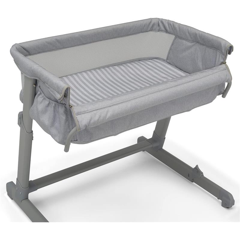 Delta - Whisper Bedside Bassinet, Grey Stripes  Image 8