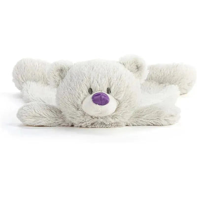 DEMDACO - Birthstone Amethyst and Grey, Stuffed Animal Blankie Bear February Image 2