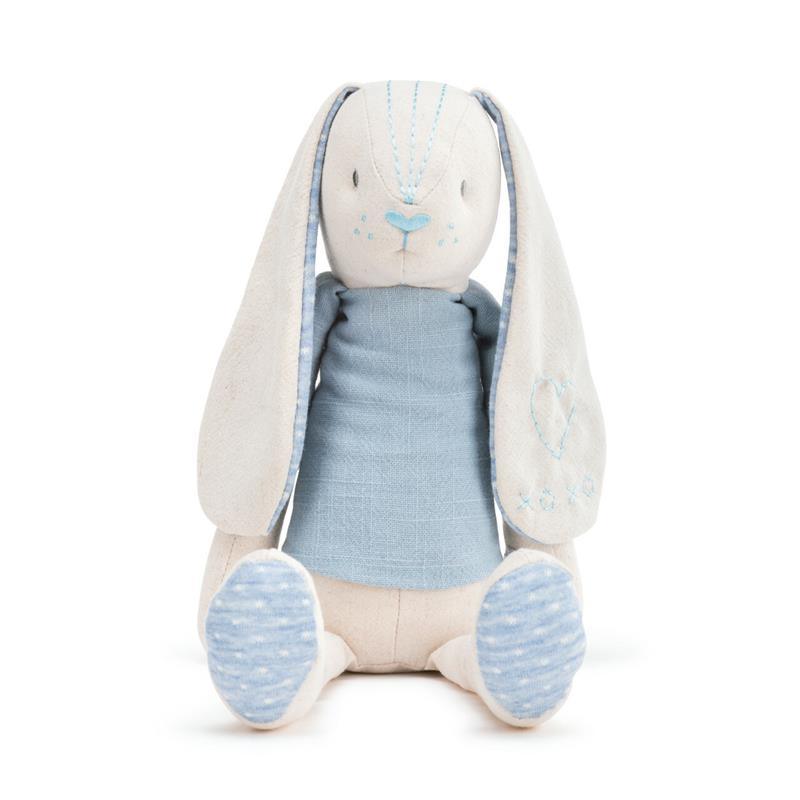 Demdaco - Linen Plush Blue Bunny Image 1