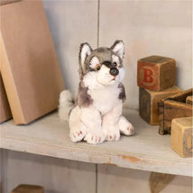 DEMDACO - Little Silver Grey Wolf Children's Plush Beanbag Stuffed Animal Toy Image 2