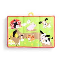 Demdaco - Love to Play Barnyard Friends Red Squeaker Mirror Sensory Folding Travel Playmat Image 2