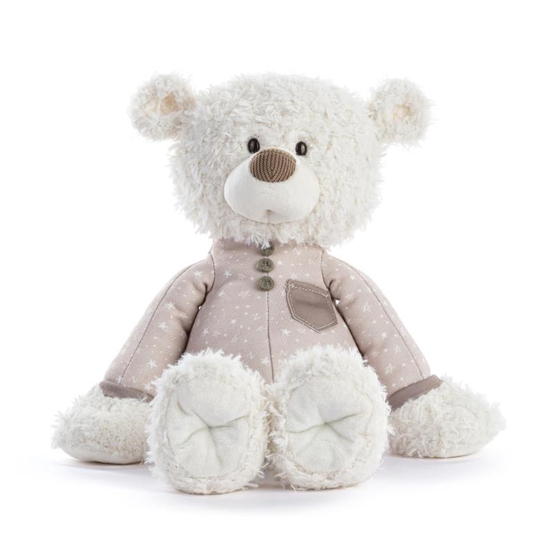 Demdaco - Nighty Night Soft Polyester Stuffed Animal Plush Pajama Bear, Brown and White, Sweet Dreams Image 2