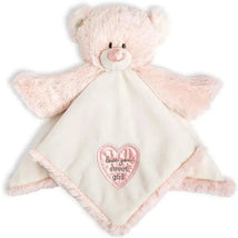 Demdaco - Teddy Rattle Blankie, Pink Image 1