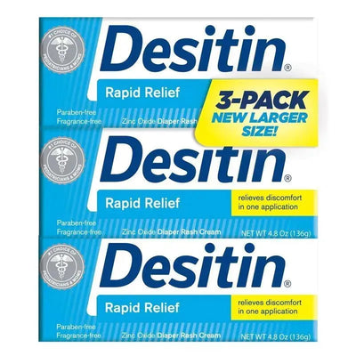 Desitin Diaper Rash Rapid Relief Cremy 4.8 Oz 3PK Image 1
