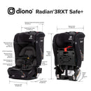 Diono - Radian 3RXT SafePlus 4-in-1 Convertible Car Seat, Black Jet Image 5