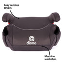 Diono - Solana Backless Booster Car Seat, Charcoal Image 4