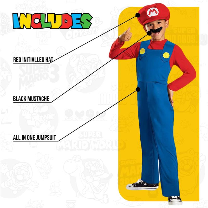Disguise - Nintendo Super Mario Brothers Mario Classic Boys Costume Image 3