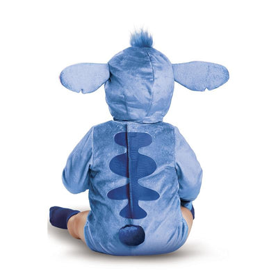 Blue Stitch infant costume featuring a plush design with ears, tail, and back details, perfect for dress-up occasions.