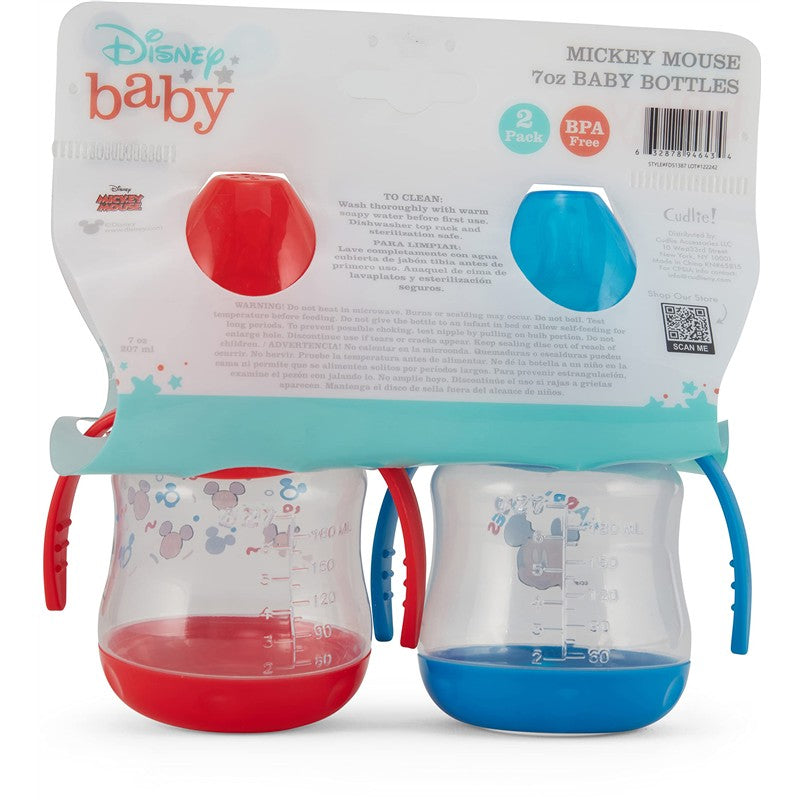 Disney 2 Pack 7 Ounce Baby Bottles with Character Prints and Colored Covers with Double Handle - BPA Free and Easy to Clean Image 9