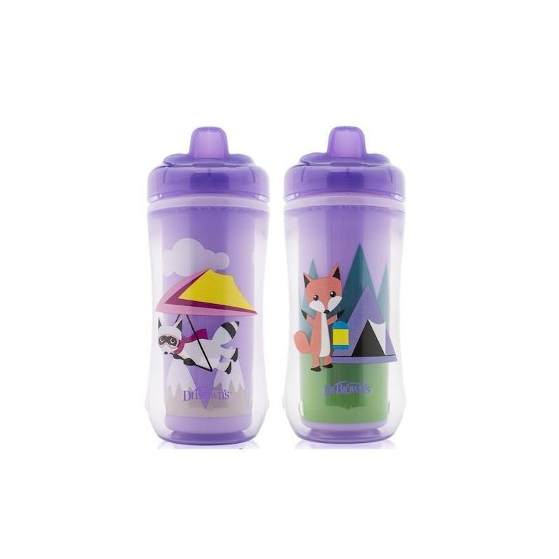 Dr. Brown 10 Oz Hard-Spout Insulated Cup Assorted 2-Pk Explorer, Purple Image 1