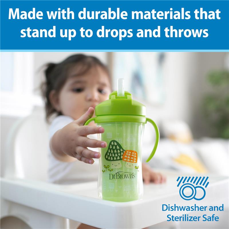 Dr. Brown 10 Oz Insulated Straw Cup, Blue/Green, Outdoor, 2Pk Image 7