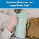 Dr. Brown 10 Oz Insulated Straw Cup, Green, 2Pk Image 4