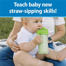 Dr. Brown 10 Oz Insulated Straw Cup, Pink/Green, Strawberry Frogs, 2Pk Image 2