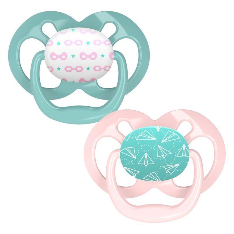 Dr. Brown - 2Pk Advantage Pacifiers, Stage 2, Pink Airplanes Image 1