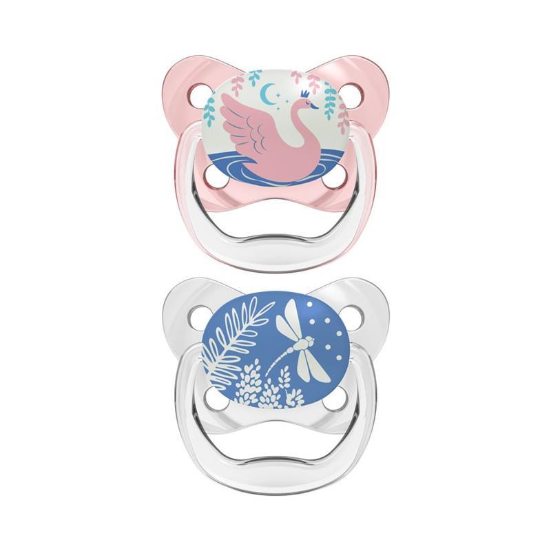 Dr. Brown - 2Pk Prevent Glow In The Dark Butterfly Pacifier, Stage 1, Pink Image 1