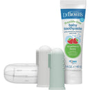 Dr. Brown 2Pk Silicone Finger Toothbrush With Case, Gray/Light Green With Strawberry Toothpaste, 1.4Oz/40G Image 1