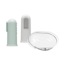 Dr. Brown 2Pk Silicone Finger Toothbrush With Case, Gray & Light Green Image 6