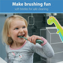 Dr. Brown 2Pk Toddler Toothbrush, Dinosaur, Green & Orange Image 6