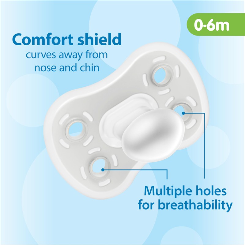 Dr. Brown 3Pk Advantage One-Piece Pacifiers, Stage 1, Blue Image 7