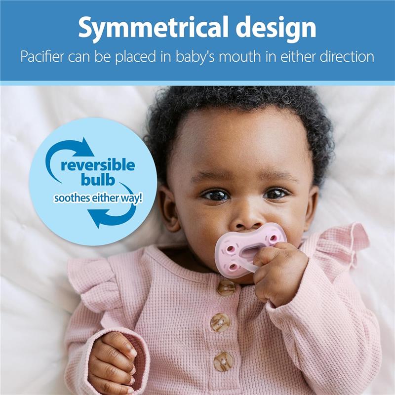 Dr. Brown 3Pk Advantage One-Piece Pacifiers, Stage 1, Pink Image 7