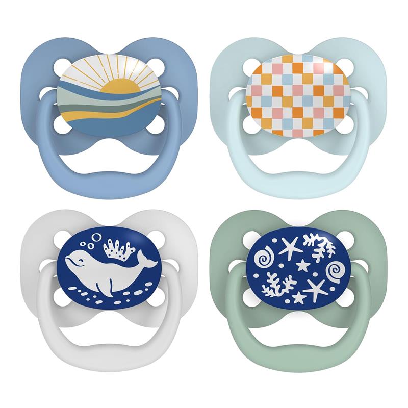 Dr. Brown 4Pk Advantage Glow-in-the-Dark Baby Pacifier, Blue Ocean Image 2