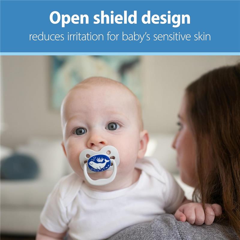 Dr. Brown 4Pk Advantage Glow-in-the-Dark Baby Pacifier, Blue Ocean Image 3