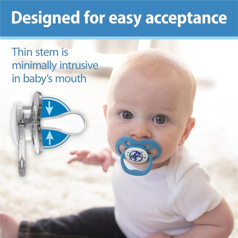 Dr. Brown 4Pk Advantage Glow-in-the-Dark Baby Pacifier, Stage 2, The Dark Purple Nature Image 4