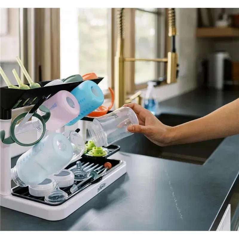 Dr Brown - Drying Tower, Stand-Up Drying Rack, Countertop Baby Bottle Drying with Organized Storage Image 6