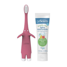 Dr. Brown Infant-To-Toddler Toothbrush, Pink Elephant, With Apple Pear Toothpaste Image 2