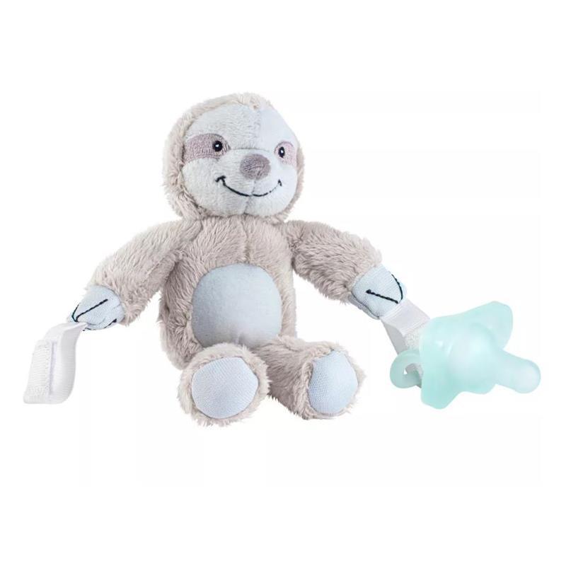Dr. Brown - Lovey Pacifier & Teether Holder with HappyPaci Silicone Pacifier, Sloth Image 1