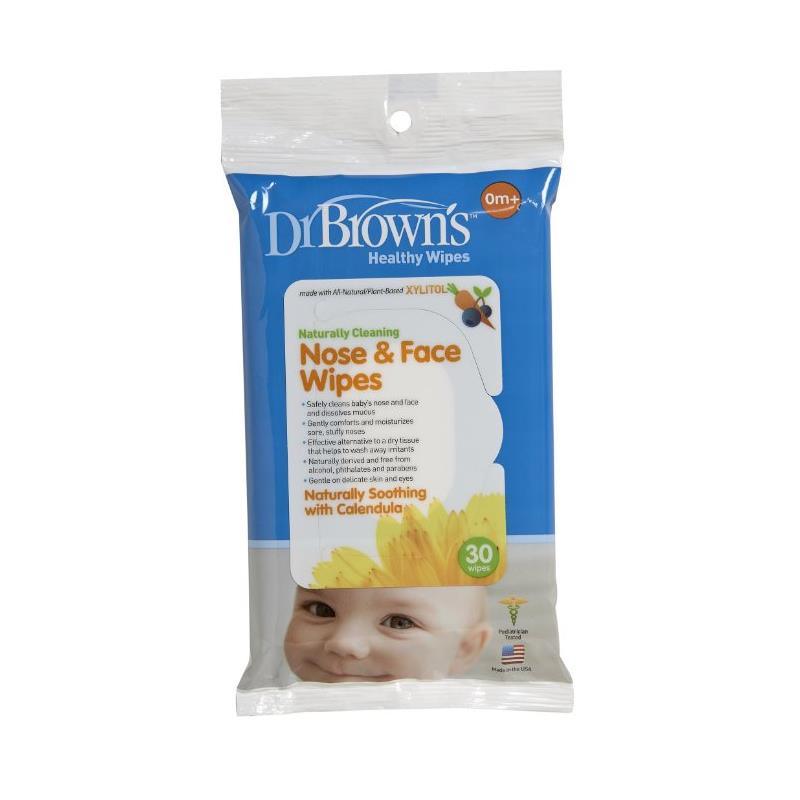 Dr. Brown Natural Flow Nose And Face Wipes 30-Pack Image 1