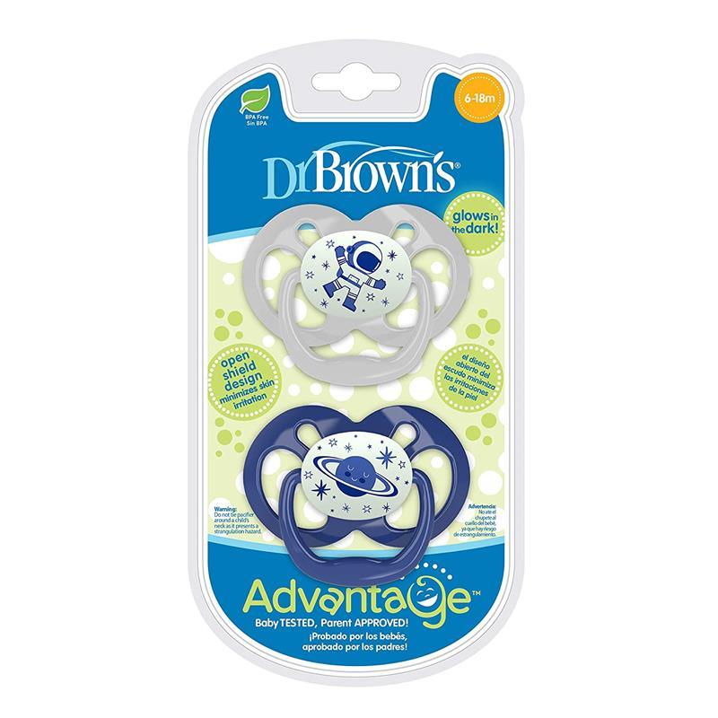 Dr. Brown’s Advantage Pacifiers, Stage 2, Glow In The Dark, Blue, 2-Pack Image 4