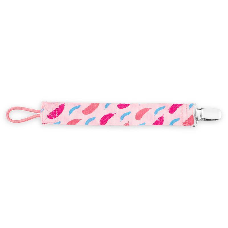 Dr. Brown's Pacifier Soother Clip - Pink Feather Image 1
