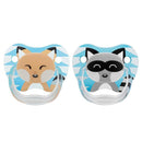 Dr. Brown's PreVent Classic Animal Faces Pacifier, Blue, Stage 1, 2 Count Image 1