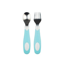 Dr. Brown - Soft Grip Spoon & Fork Set, Teal Image 1