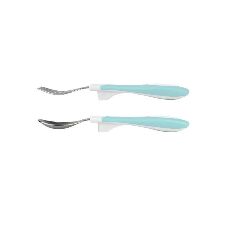 Dr. Brown - Soft Grip Spoon & Fork Set, Teal Image 3