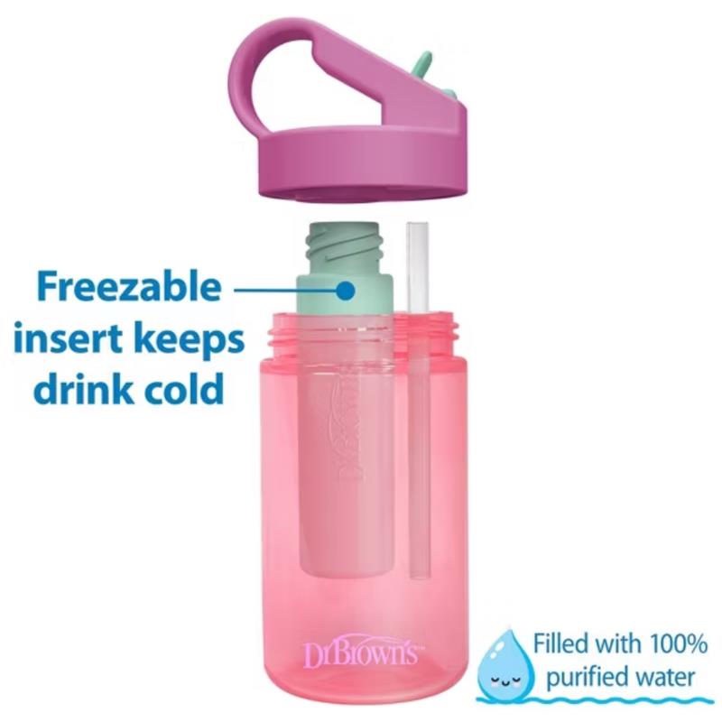 Dr. Brown Sport Bottle With Removable Freezer Stick, 12Oz/355Ml, Blue Image 7