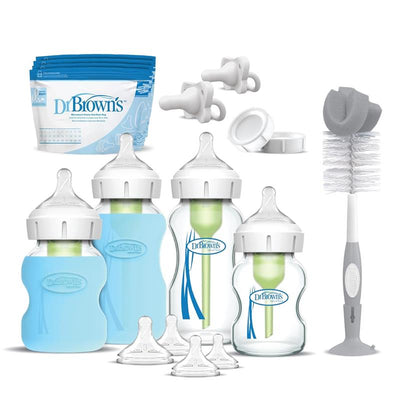 Dr. Brown's 20Pk Anti-Colic Options+ Wide-Neck Glass Baby Bottle Starter Set Image 1