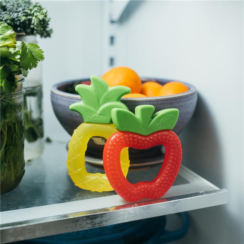 Dr. Brown's 2Pk AquaCool Water-Filled Teether, Apple Pineapple, BPA Free, 3M+ Image 6