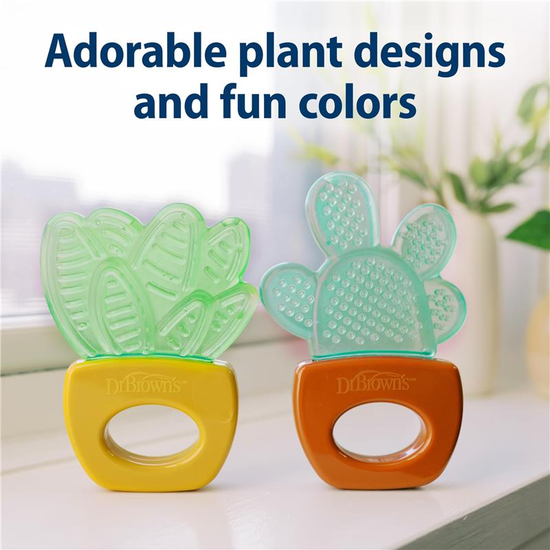 Dr. Brown's 2Pk AquaCool Water-Filled Teether, Green Cactus, BPA Free, 3M+ Image 6