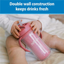 Dr. Brown's 2Pk Milestones Insulated Sippy Cup with Straw and Handles, Pink/Coral, 10 Oz/300 ml Image 4