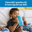 Dr. Brown's 2Pk Milestones Straw to 360 Convertible Toddler Training Cup Set with Interchangeable Silicone Straw and 360 Degree Cup Lids, Blue Ocea Image 4