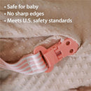 Dr. Brown's 2Pk Pacifier Clips, Universal Fit Fabric Strap for Pacifiers, Dots & Stripes Image 3