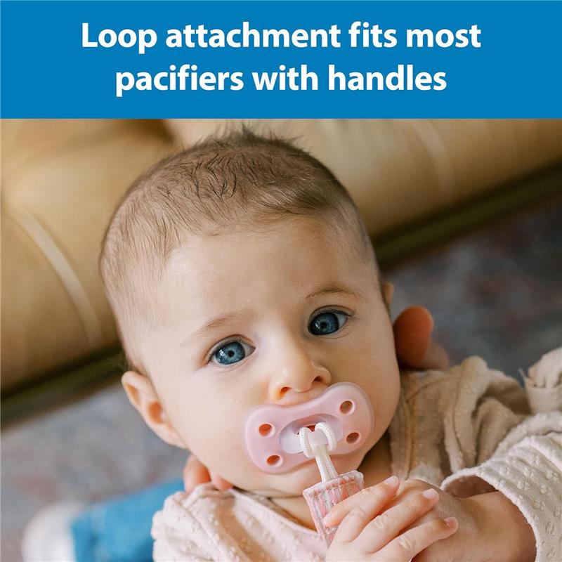 Dr. Brown's 2Pk Pacifier Clips, Universal Fit Fabric Strap for Pacifiers, Dots & Stripes Image 6