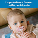 Dr. Brown's 2Pk Pacifier Clips, Universal Fit Fabric Strap for Pacifiers, Flowers & Stripes Image 6