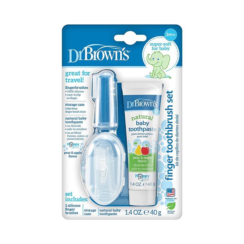 Dr. Brown's - 2Pk Silicone Finger Brush With Toothpaste Image 3