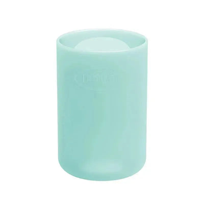 Mint-colored sleeve designed for a 4 oz glass bottle, providing grip and insulation.