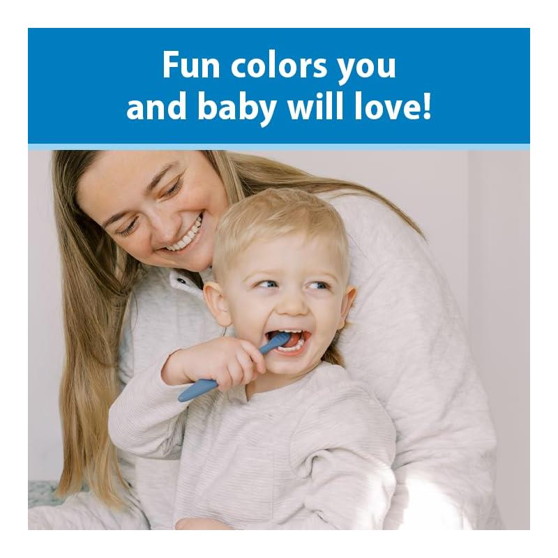 Dr. Brown's 4Pk Infant-to-Toddler Toothbrush Set, Green/Dark Blue/Ecru/Blue Image 7